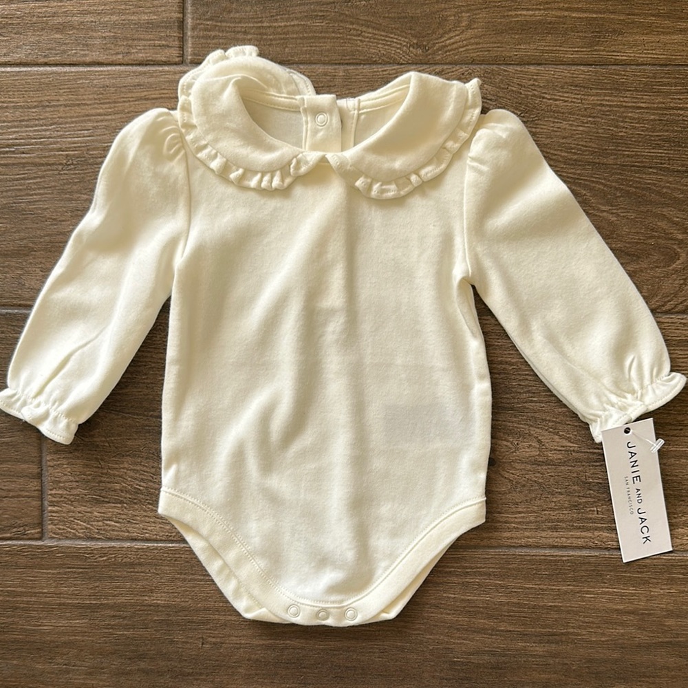 NWT Janie and Jack Cream One Piece with Peter Pan Collar